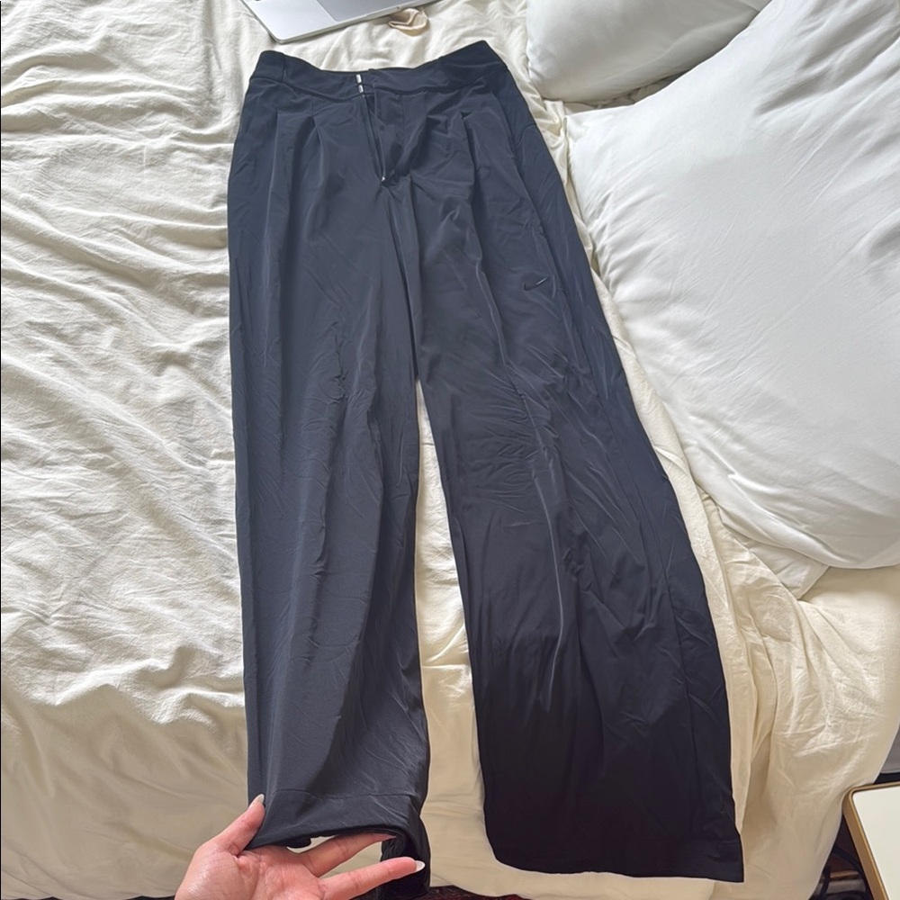 Nike Athletic Pleat Black Wide-Leg Pants